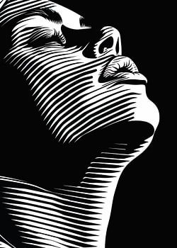 Gestreifte Schatten - Monochrome Porträtkunst