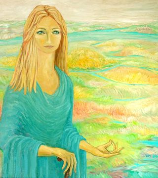 Portret van een mediterende vrouw van Eye on You
