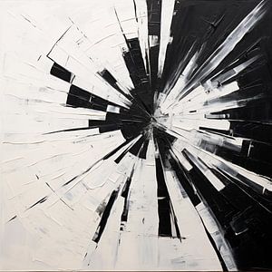 Explosion abstraite en noir et blanc sur The Xclusive Art