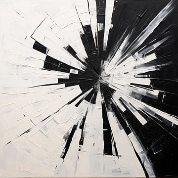 Explosie abstract zwart-wit van The Xclusive Art