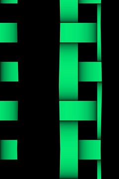 Verticaal abstract groen modern weefsel vlechtwerk van Ans Houben