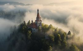 Kapelle in mystischer Herbstlandschaft