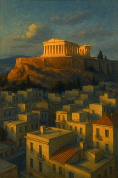 Athens Amber Twilight – The Parthenon in Evening Light