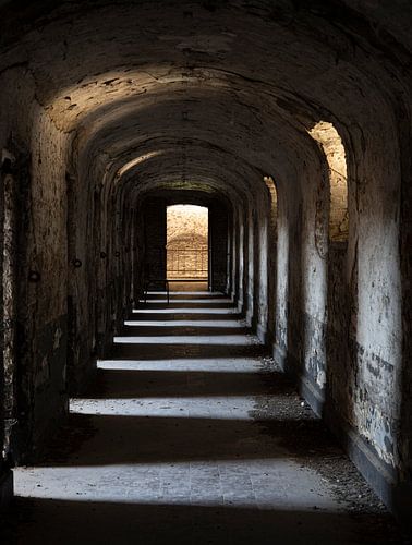 Couloir abandonné avec des cellules sur Nancy Bogaert