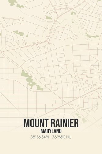 Alte Karte von Mount Rainier (Maryland), USA.