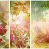 Drieluik met schilderachtige bloemen. van Saskia Dingemans