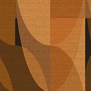 Retro abstract geometric in earthy tones on linen no. 4 by Dina Dankers thumbnail