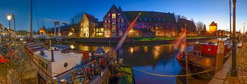 Abendlicher Blick über die Thorbeckegracht in der Stadt Zwolle von Sjoerd van der Wal Fotografie