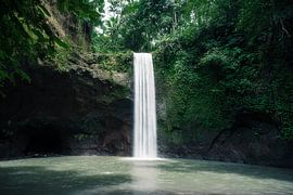 Waterfall in the jungle in Bali by road to aloha