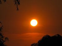 Stilleven met ondergaande zon
