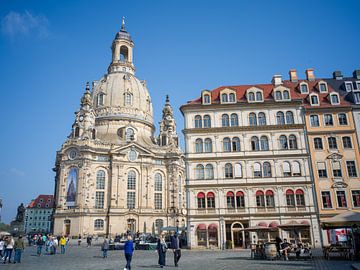 Dresden - De Frauenkirche op de Neumarkt van t.ART