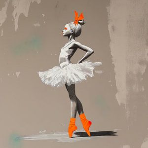Ballettmädchen mit orangefarbenen Akzenten