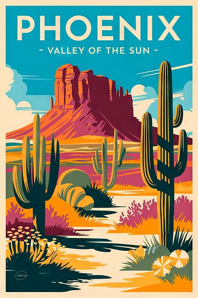 Phoenix, Arizona Vintage Reisposter van Poster Art Shop