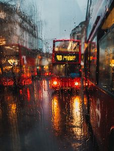 Piccadilly Circus photo-réaliste sous la pluie - Londres la nuit