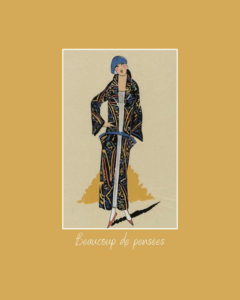 Beaucoup de pensées - Vintage Art Deco Mode Druck | Historische Mode von NOONY