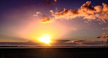 Zonondergang hollandse polder