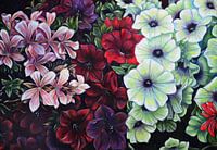 Bloemen in donkere kleuren