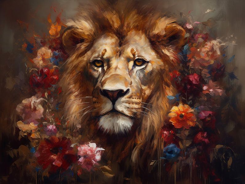 Royal Floral | lion by Eva Lee