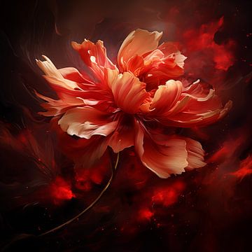 Fiery Peony: A Flower Dance in Red Shades by Color Square