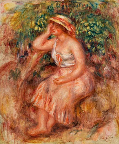 vrouwelijke dromer, Renoir (1913) van Atelier Liesjes
