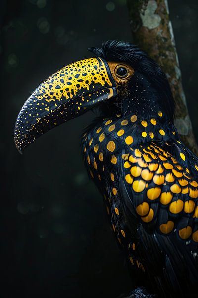 Toucan à points jaunes à l'ombre par Art & Soul Creations