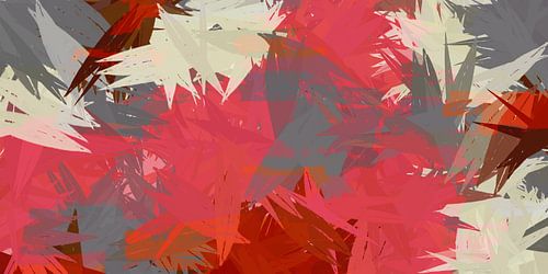 Pop van kleur. Abstracte botanische kunst in neonkleuren roze, grijs, wit