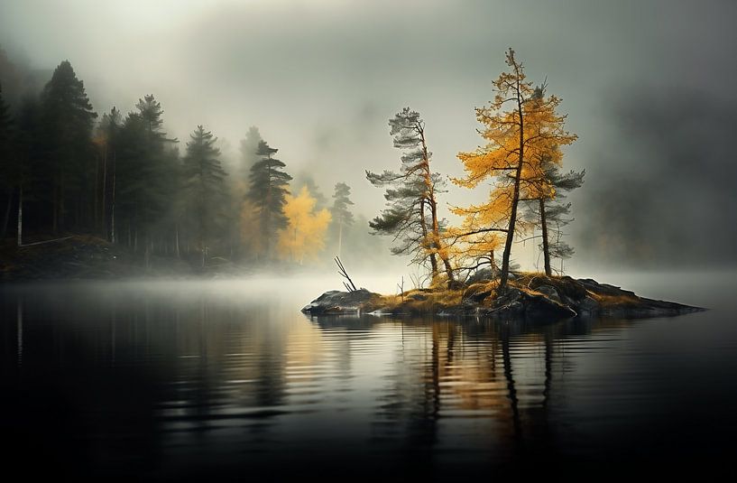 Nebel am Bergsee von fernlichtsicht