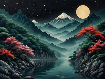Aziatisch landschap in kleuren van HorizonArtistry