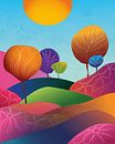 Abstract landschap in bonte kleuren van Tanja Udelhofen thumbnail