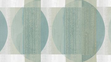 Geometrische Bauhaus-abstractie in grijsgroen van FRESH Fine Art