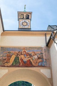 Salzburg - Uhrturm über dem Franziskanergasse (Franziskanerbogen)