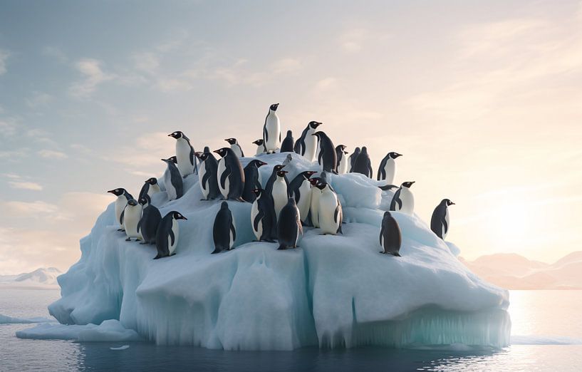 Pinguine auf Eisberg von Thilo Wagner