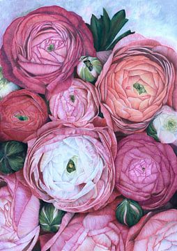 Arleth ranonkel boeket in koud roze van Rosana Laiz Blursbyai