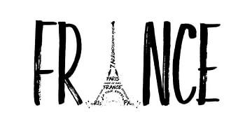 FRANCE Typography | Panoramic van Melanie Viola