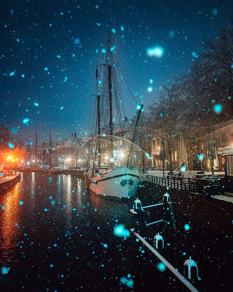 Snowfall Hoge der A, Groningen by Harmen van der Vaart