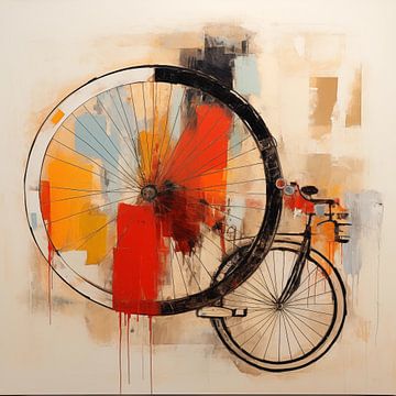 Bicycle abstract colourful by The Xclusive Art