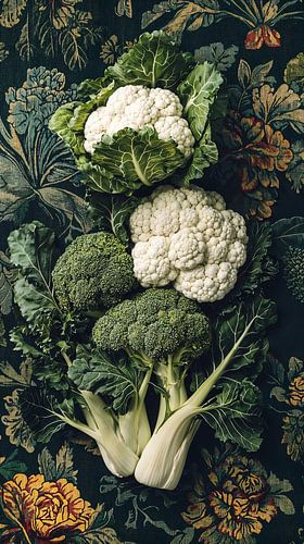 Verticaal stilleven van verse groenten