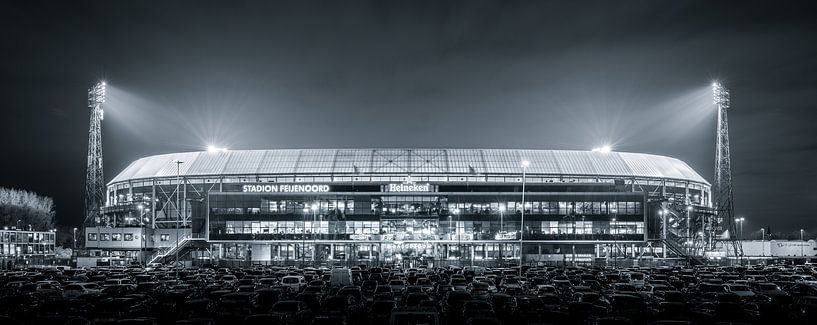 Feijenoord Stadion 'de Kuip' Schwarz-Weiß Panorama von Niels Dam