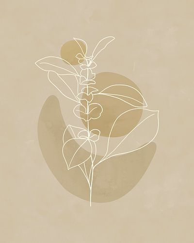 Minimalistische illustratie in beige-grijs