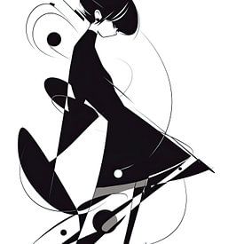 Femme avec lignes | Abstrait moderne Femme avec formes sur La collection ARTEO