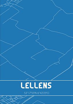 Blaupause | Karte | Lellens (Groningen) von Rezona
