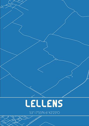 Blauwdruk | Landkaart | Lellens (Groningen)
