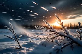 Winter glow at the edge of the day by Jean Pierre