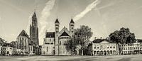Vriethof - Mestreech, Vrijthof - Maastricht - Vintage - schwarz-weißer Look