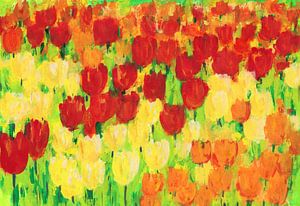 Frühlingszeit im Garten Acrylgemälde