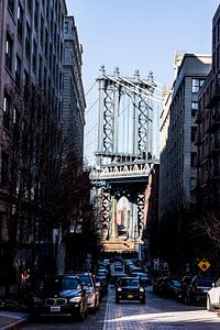 die Manhattan-Brücke von der Washington Street aus