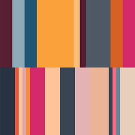 Modern abstract minimalist geometric art in bright pastel colors III by Dina Dankers