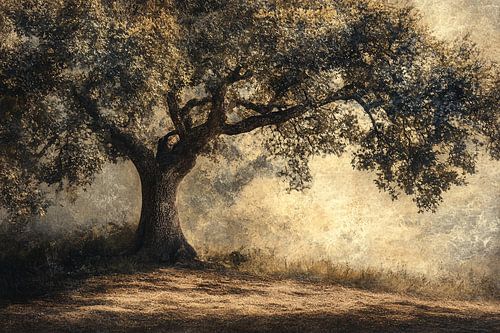 Arbre intemporel dans la lumière dorée