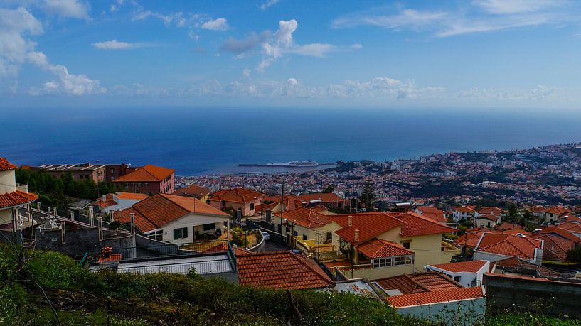 Madeira - View down to Funchal and the ocean from Monte by adventure-photos