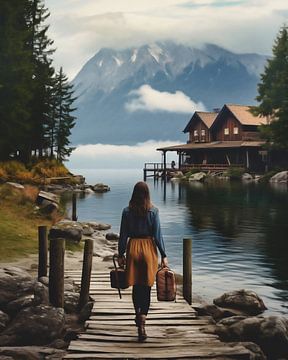 Woman by the lake by fernlichtsicht